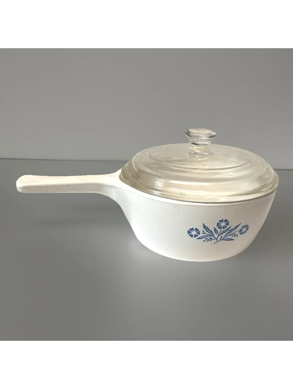 Vtg Corning Ware Blue Cornflower Skillet P-83-B and Pot P-82-B w/ Lids Exc Cond